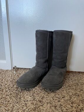 UGG Gray Classic Tall Suede Boots